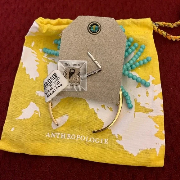 Anthropologie Beaded Fringe Cuff Bracelet - Picture 3 of 6